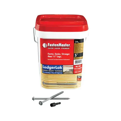 Deck Screws LedgerLok No. 0 X 5" L Hex Hex Washer Head Galvanized Deck Screws LedgerLok No. 0 X 5" L Hex Hex Washer Head Galvanized