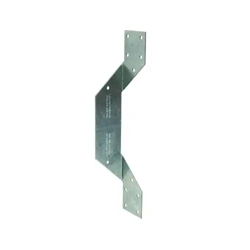 Hurricane Tie, 10-7/16 in L, 1-1/2 in W, Steel, Galvanized, Fastening Method: Nail Hurricane Tie, 10-7/16 in L, 1-1/2 in W, Steel, Galvanized, Fastening Method: Nail