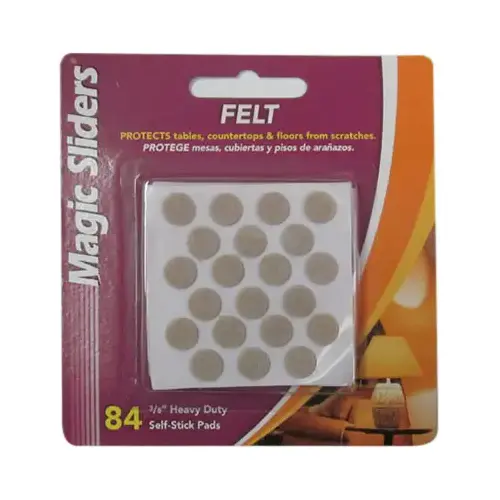 Protective Pads Felt Self Adhesive Oatmeal Round 3/8" W X 3/8" L Oatmeal - pack of 6