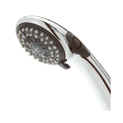 VBE-453 Handheld Shower Head, 1/2 in Connection, 1.6 gpm, 4-Spray Function, Plastic, Chrome, 60 in L Hose