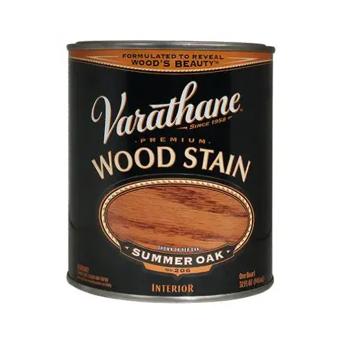Wood Stain Semi-Transparent Summer Oak Oil-Based Urethane Modified Alkyd 1 qt Summer Oak Wood Stain Semi-Transparent Summer Oak Oil-Based Urethane Modified Alkyd 1 qt Summer Oak