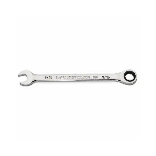 Ratcheting Combination Wrench 9/16"ch in. X 9/16"ch in. 12 Point SAE 7.504" L Silver Ratcheting Combination Wrench 9/16"ch in. X 9/16"ch in. 12 Point SAE 7.504" L Silver