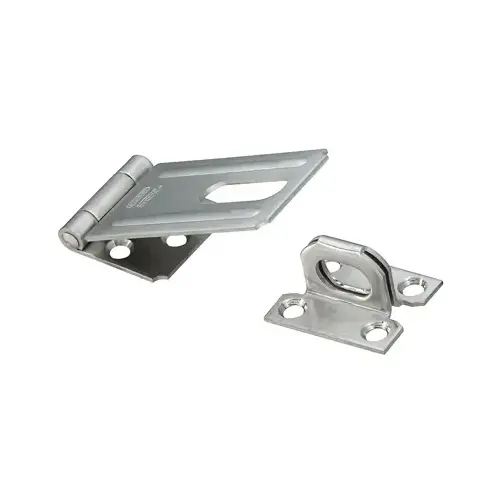 V37 Series Safety Hasp, 4-1/2 in L, Stainless Steel Silver