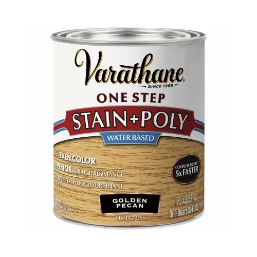 Stain Semi-Gloss Golden Pecan Water-Based Polyurethane 1 qt Golden Pecan Stain Semi-Gloss Golden Pecan Water-Based Polyurethane 1 qt Golden Pecan