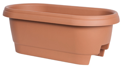 Bloem 477241-1001 Classic Deck Rail Box Planter, 11.9 in W, 23.9 in D, Plastic, Terra Cotta, Matte