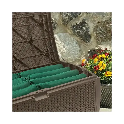 Deck Box, 50 in W, 25-1/2 in D, 25-1/2 in H, Resin Brown Deck Box, 50 in W, 25-1/2 in D, 25-1/2 in H, Resin Brown