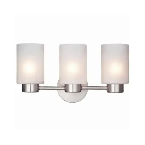 Sylvestre Series 00 Wall Fixture, 120 V, 3-Lamp, Incandescent, LED Lamp, Metal Fixture Brushed Nickel Sylvestre Series 00 Wall Fixture, 120 V, 3-Lamp, Incandescent, LED Lamp, Metal Fixture Brushed Nickel