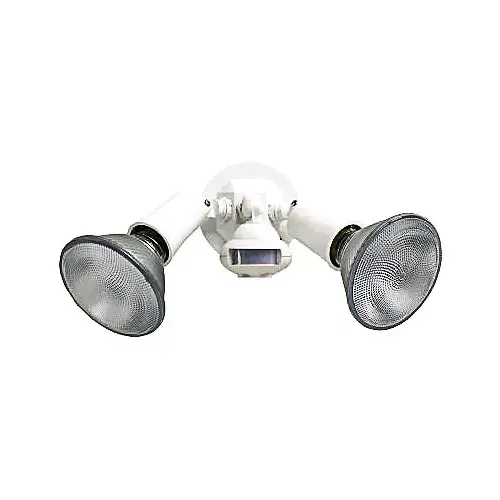 Outdoor Floodlight Motion-Sensing 110 deg Incandescent White Hardwired White Outdoor Floodlight Motion-Sensing 110 deg Incandescent White Hardwired White