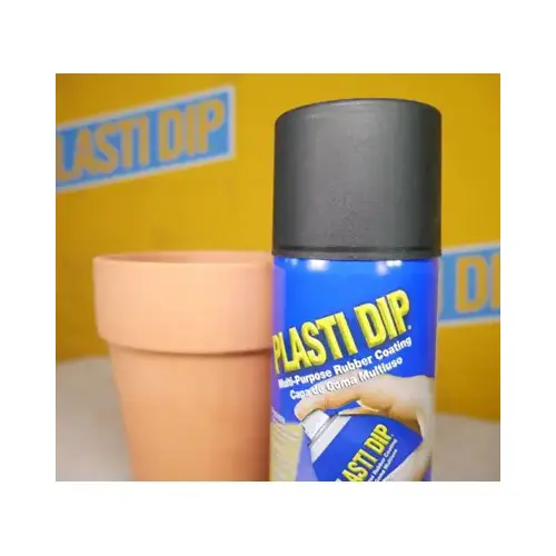 PLASTIC CTNG RUBBRZD BLK 11 OZ Black