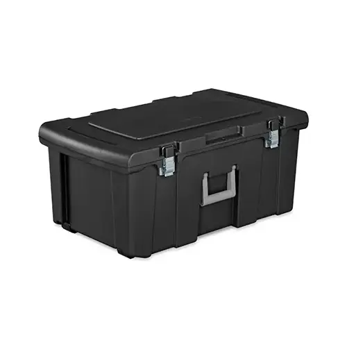 18429001 Footlocker, 92 qt Volume, Plastic, Black
