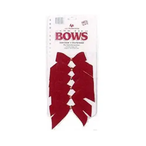 2-Loop 3-1/2 In. W. x 3-1/2 In. L. Red Velvet Christmas Bow (6-Pack) 2-Loop 3-1/2 In. W. x 3-1/2 In. L. Red Velvet Christmas Bow (6-Pack)