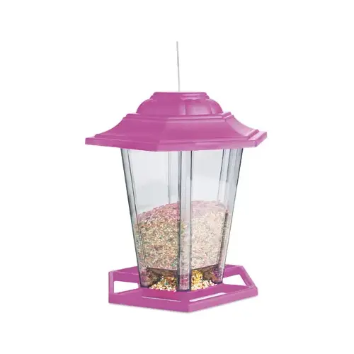 Bird Feeder 1.5 lb Plastic Hopper Multicolored