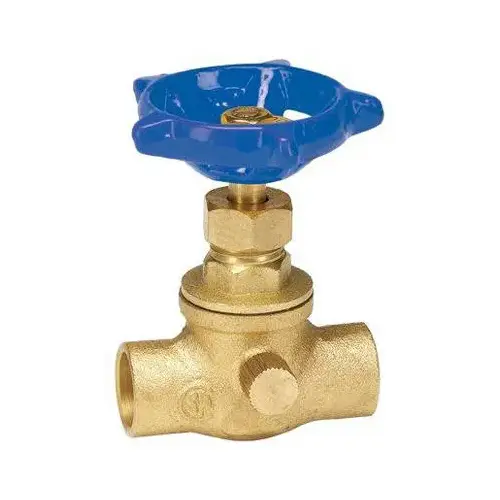 Stop and Waste Valve, 1/2 in Connection, Compression, 125 psi Pressure, Brass Body