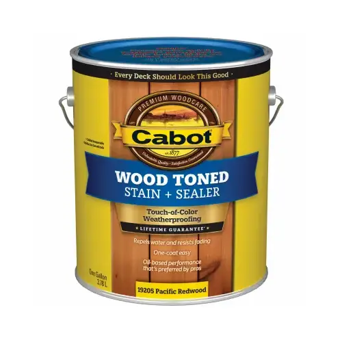 19200 Series 140.00.007 Exterior Stain, Wood Toned, Pacific Redwood, Liquid, 1 gal, Can - pack of 4 19200 Series 140.00.007 Exterior Stain, Wood Toned, Pacific Redwood, Liquid, 1 gal, Can - pack of 4