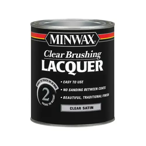 0000 Brushing Lacquer, Liquid, Clear, 1 qt, Can 0000 Brushing Lacquer, Liquid, Clear, 1 qt, Can