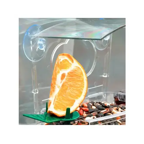 Bird Feeder Wild Bird 1 lb Plastic Window Mount 2 ports Clear