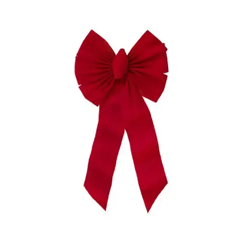 Christmas Bow, 7-Loop, Red Velvet, 14 x 28 x 4 In.