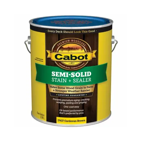 140.00.007 Deck and Siding Stain, Cordovan Brown, Liquid, 1 gal - pack of 4 140.00.007 Deck and Siding Stain, Cordovan Brown, Liquid, 1 gal - pack of 4