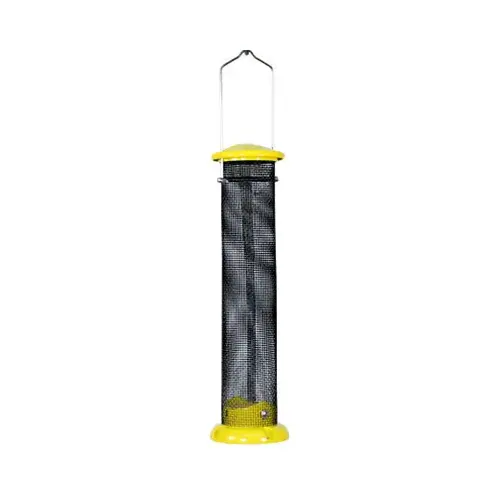 Bird Feeder Finch 1 lb Aluminum Tube Feeder Yellow