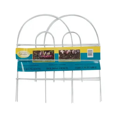 White Round-Top Garden Fence, 24-In. x 8-Ft.