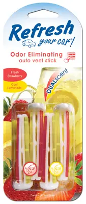 Refresh Your Car! Car Vent Clip Fresh Strawberry/Cool Lemonade Scent 0.7 oz Solid - pack of 6 E301434300-XCP6 Refresh Your Car! Car Vent Clip Fresh Strawberry/Cool Lemonade Scent 0.7 oz Solid - pack of 6 E301434300-XCP6