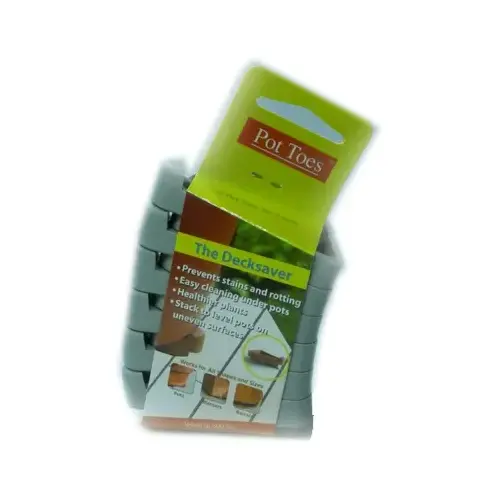 Decksaver Garden Pot Toes, Light Gray, 3 In - pack of 36