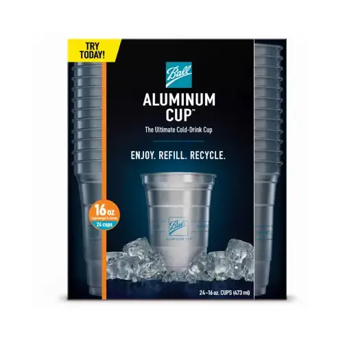 Aluminum Cold-Drink Cups, 16-oz pack of 24 Silver Aluminum Cold-Drink Cups, 16-oz pack of 24 Silver