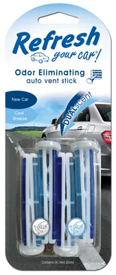 Refresh Your Car! Car Vent Clip New Car /Cool Breeze Scent 0.7 oz Solid E301433400 Refresh Your Car! Car Vent Clip New Car /Cool Breeze Scent 0.7 oz Solid E301433400