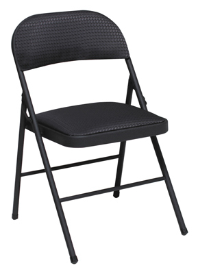 Cosco 14-995-JBD4-DISC Metal Folding Chair, Padded Seat & Back, Black