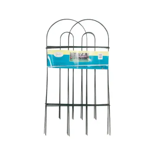 Green Round-Top Garden Fence, 32-In. x 8-Ft.