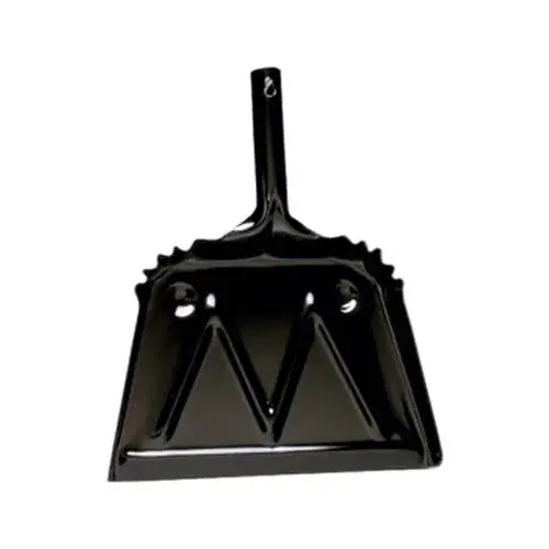 Heavy Duty Dust Pan, Black, Metal, 12 In.