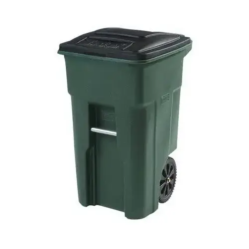 EVR II Trash Can, 32 gal Capacity, Polyethylene, Greenstone, Lid Closure