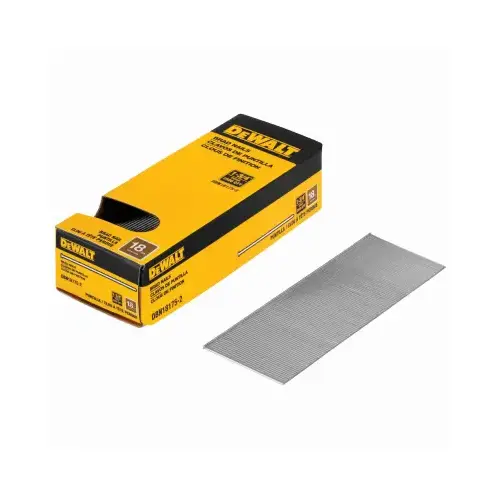 Nail, 1-3/4 in L, 18 Gauge, Metal, Coated, Brad, Flat Head, Smooth Shank - pack of 2500