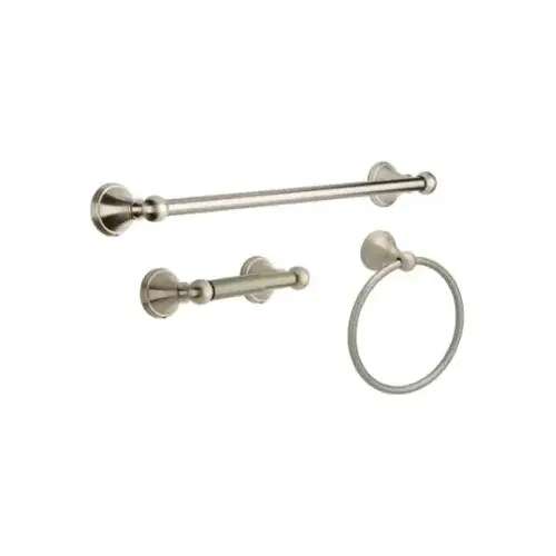 Crestfield Bath Hardware Set with Towel Ring Toilet Paper Holder and 24 in. Towel Bar in Brushed Nickel Crestfield Bath Hardware Set with Towel Ring Toilet Paper Holder and 24 in. Towel Bar in Brushed Nickel