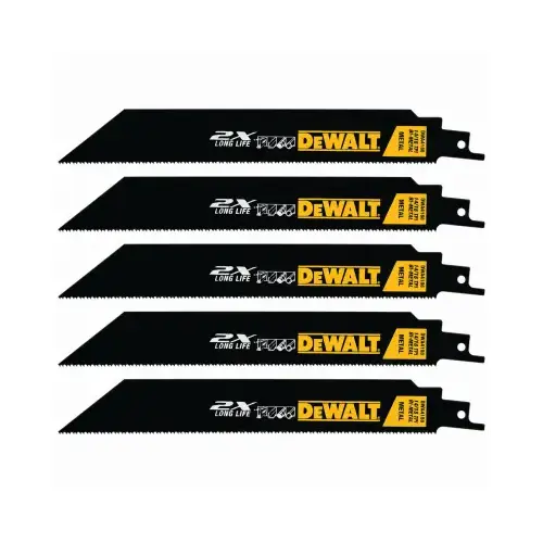 Reciprocating Saw Blade, 1 in W, 8 in L, 14/18 TPI Black - pack of 5 Reciprocating Saw Blade, 1 in W, 8 in L, 14/18 TPI Black - pack of 5