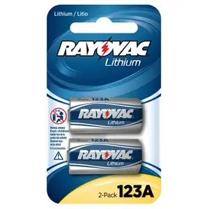 Rayovac RL123A-2G Lithium Photo Battery, CR123A, 3 V Pair