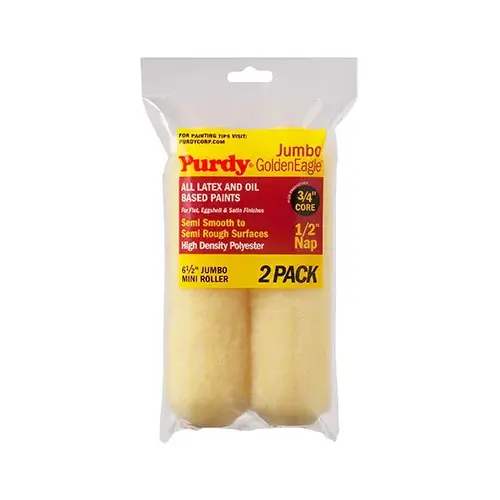 Jumbo Mini Paint Roller Cover, Golden Eagle, 6-1/2 x 1/2-In Pair Jumbo Mini Paint Roller Cover, Golden Eagle, 6-1/2 x 1/2-In Pair