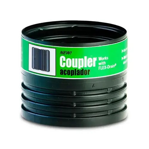 Flexible Female Coupler, Black, 4 In.