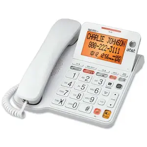 AT&T CL4940 Phone Answering System With Large Display, Corded, White