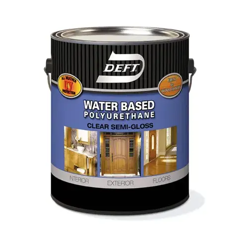 Waterborne Wood Finish Semi-Gloss Clear Water-Based 1 gal Clear