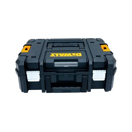 TSTAK II Series Flat Top Tool Box, 66 lb, Plastic, Black, 4-Compartment TSTAK II Series Flat Top Tool Box, 66 lb, Plastic, Black, 4-Compartment