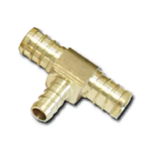 PEX Pipe Tee, Lead-Free Brass, 1/2 x 1/2 x 3/4 In. Barb PEX Pipe Tee, Lead-Free Brass, 1/2 x 1/2 x 3/4 In. Barb