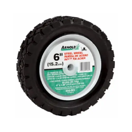 Universal Offset Hub Replacement Lawn Mower Wheel, Steel, 6 In. Universal Offset Hub Replacement Lawn Mower Wheel, Steel, 6 In.