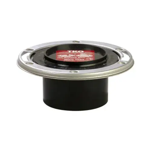 Total Knockout 3 In. Hub/Inside 4 In. ABS Toilet Flange Flange w/SS Swivel Ring