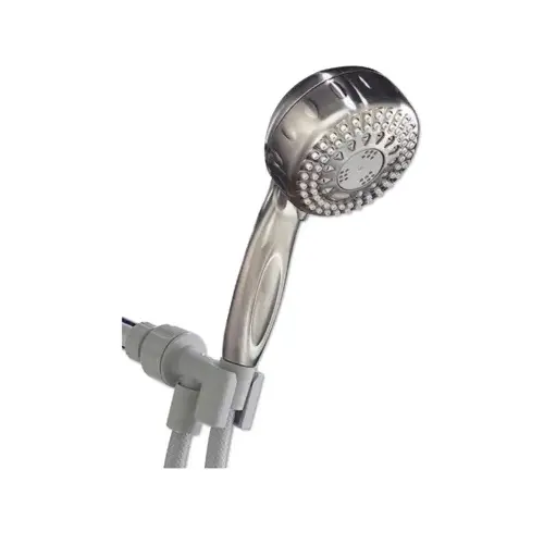 PowerSpray+ Series Handheld Shower Head, 1/2 in Connection, 1.8 gpm, 5-Spray Function, Plastic Chrome PowerSpray+ Series Handheld Shower Head, 1/2 in Connection, 1.8 gpm, 5-Spray Function, Plastic Chrome