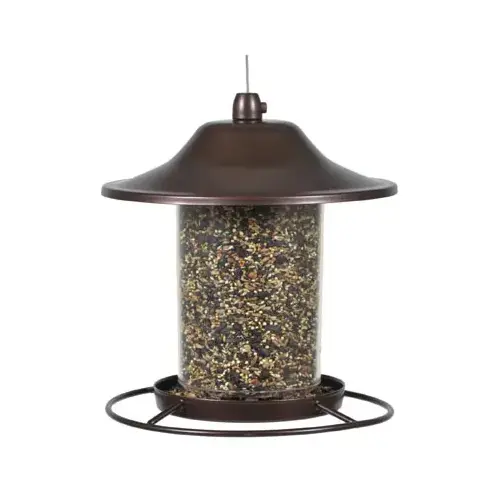 Small Panorama Bird Feeder, 9.25-In. Powder-coated Small Panorama Bird Feeder, 9.25-In. Powder-coated