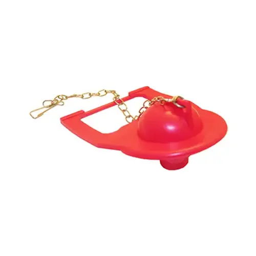 Kohler Toilet Flapper With Chain, Square, Red