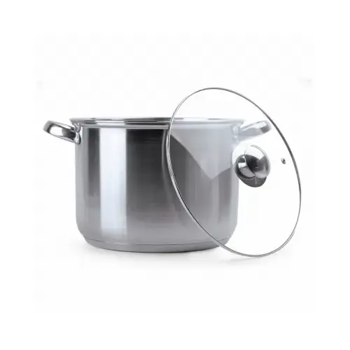 Pure Intentions Series Stock Pot with Tempered Glass Lid, 8 qt Capacity, Stainless Steel Pure Intentions Series Stock Pot with Tempered Glass Lid, 8 qt Capacity, Stainless Steel