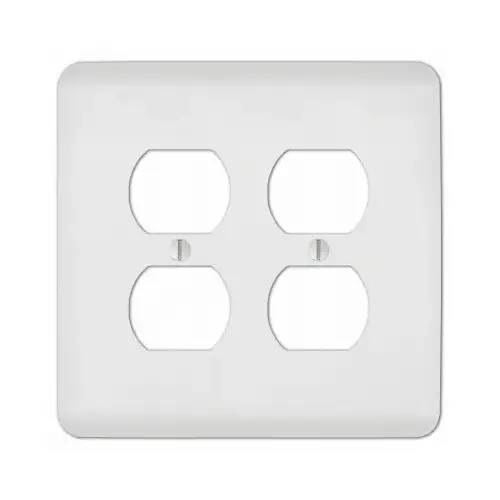 Capric Wall Plate, White Paintable Steel, 2 Duplex Capric Wall Plate, White Paintable Steel, 2 Duplex
