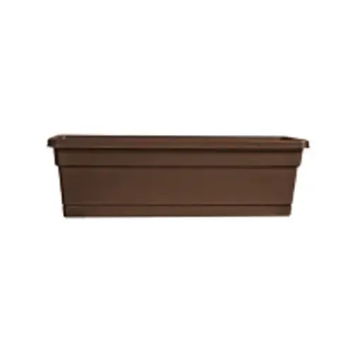 Rolled-Rim Window Box, Cocoa, 24-In.